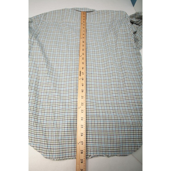 Rag & Bone Shirt Mens Extra Large Black Blue Green Tattersall Plaid Long Sleeves - Picture 8 of 9